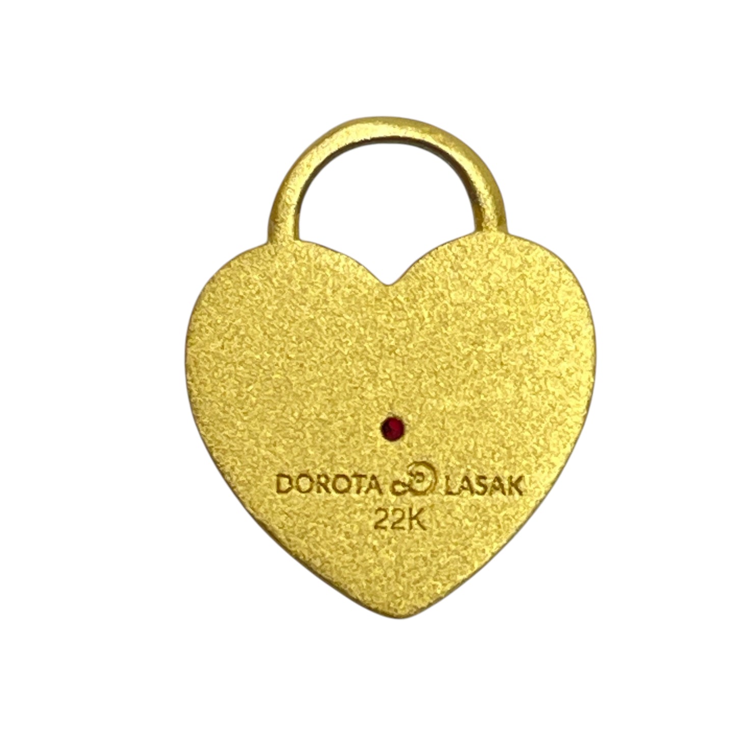 22k gold ruby heart charm