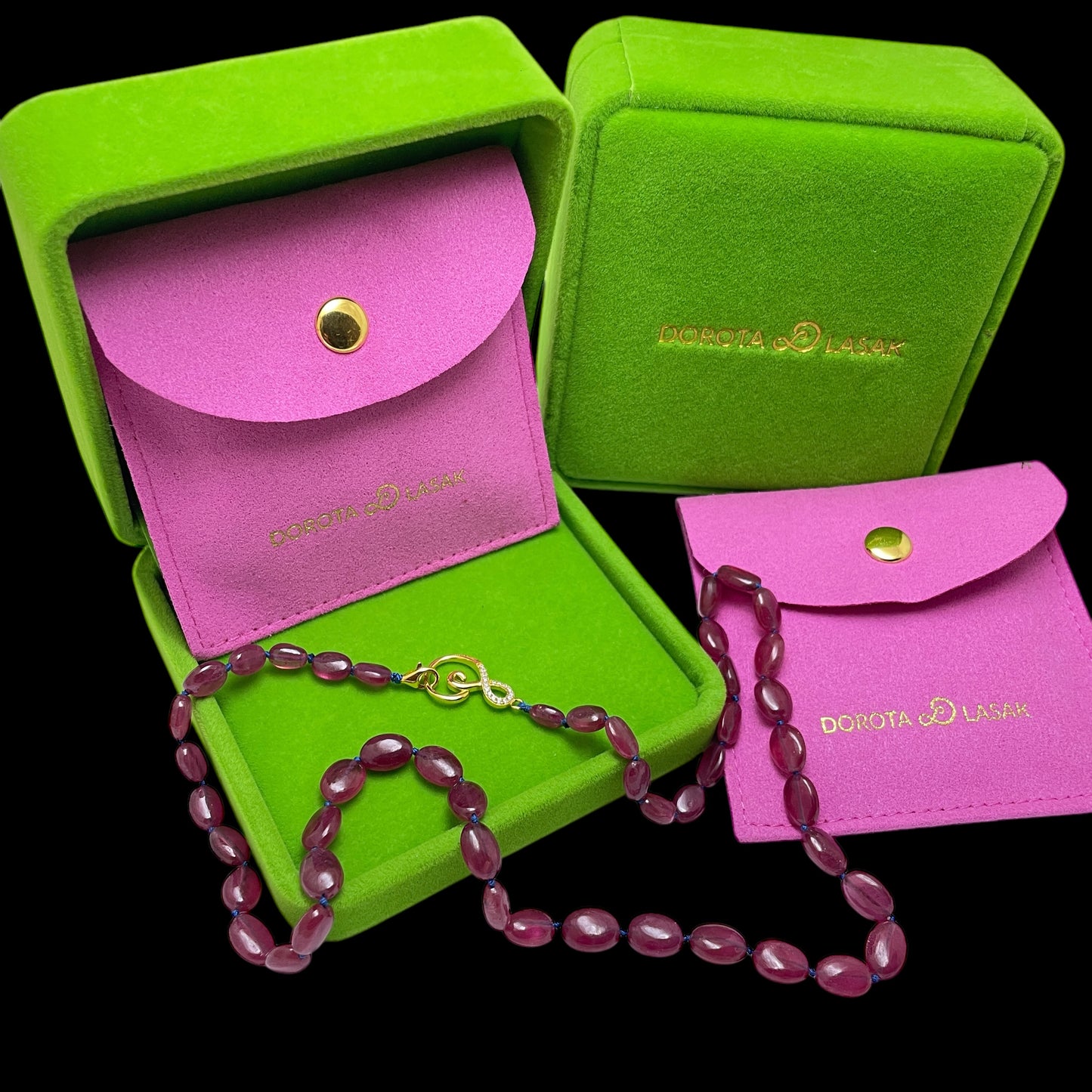 Ruby beaded necklace