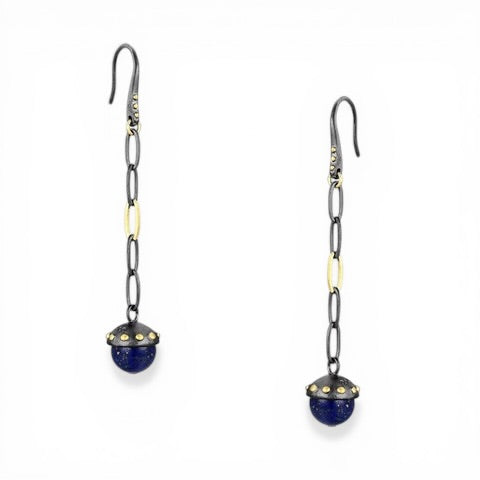TRIUMPH - UNIVERSE sterling silver 18k gold plated lapis earrings