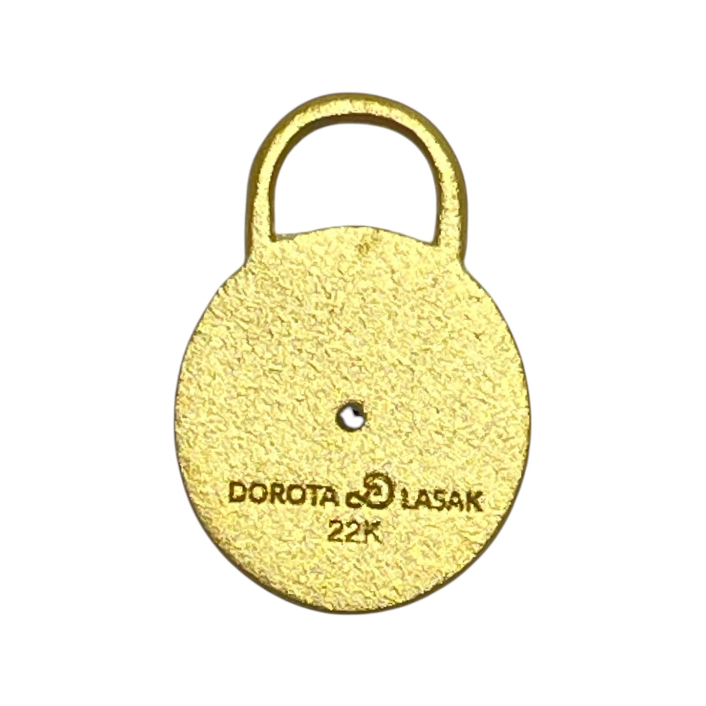 22k gold diamond round charm