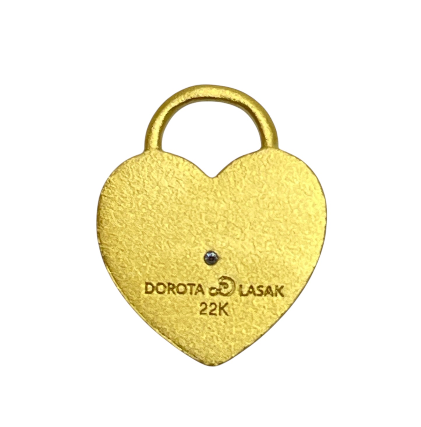 22k gold diamond heart charm