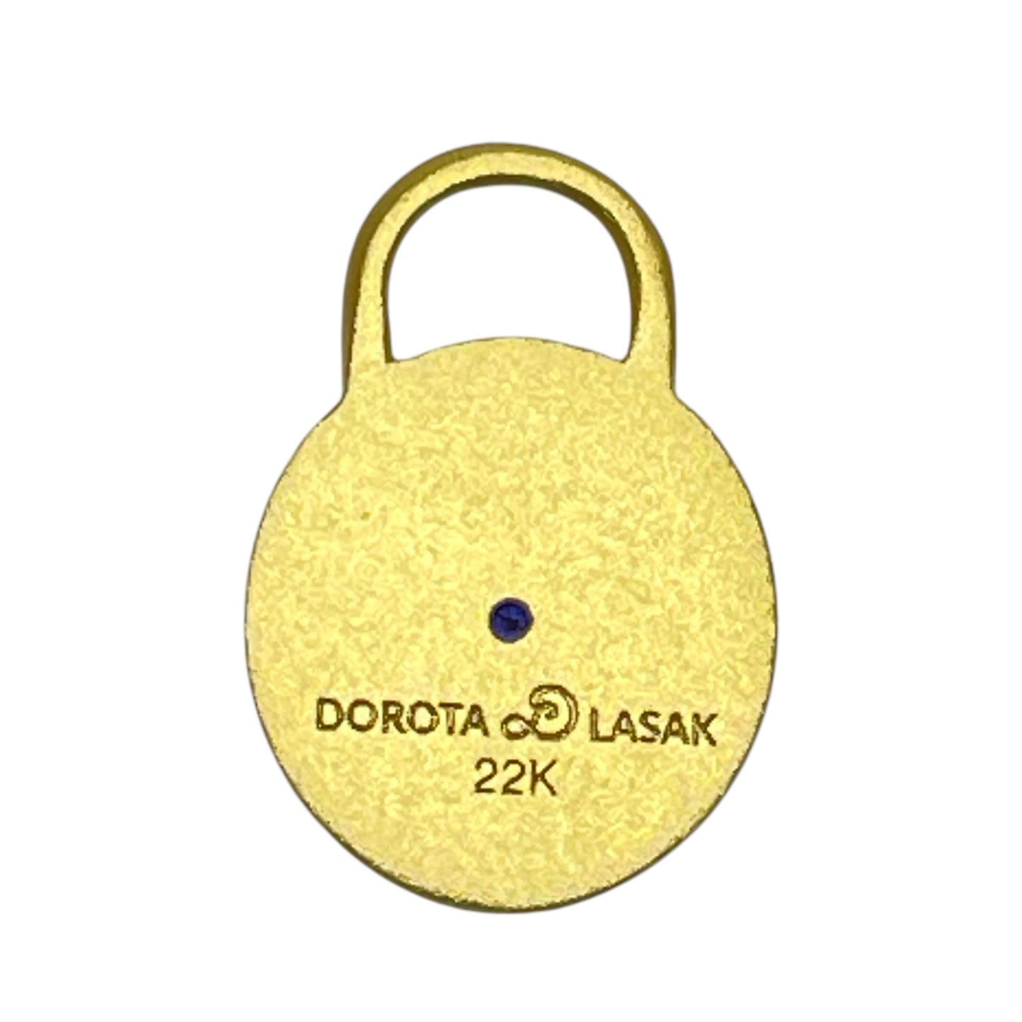 22k gold sapphire round charm