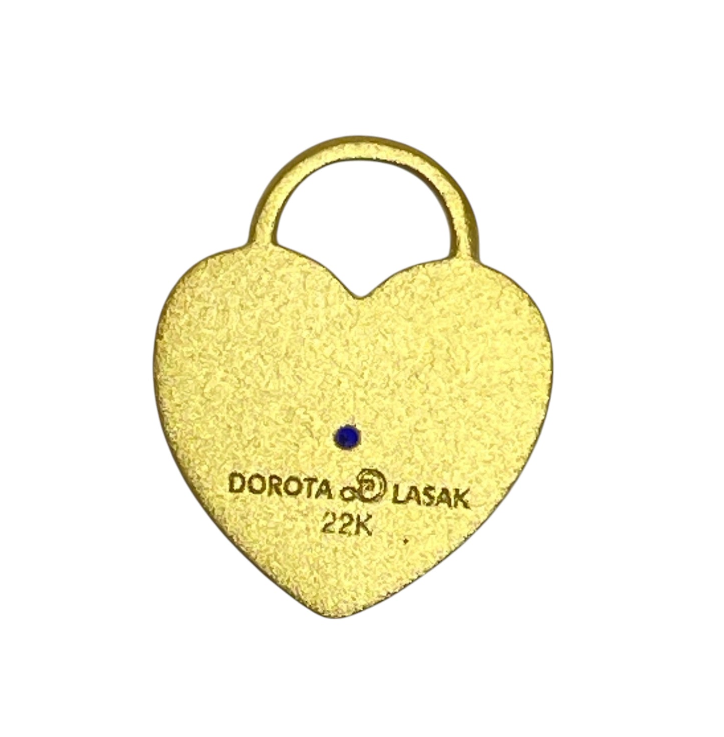 22k gold sapphire heart charm