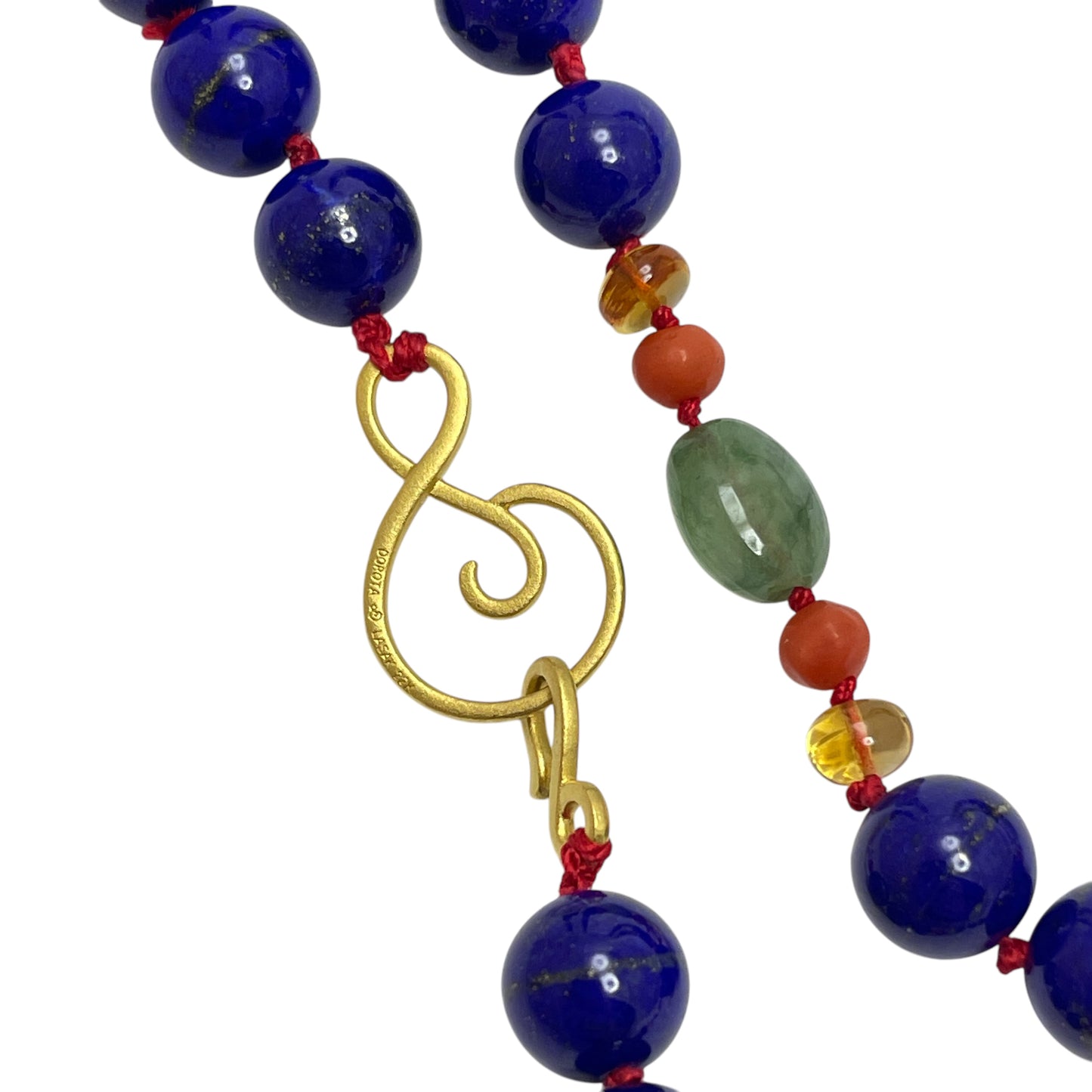 22k gold lapis beaded necklace