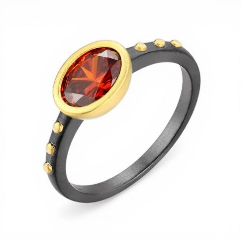TRIUMPH - HER sterling silver 18k gold plated zircon ring