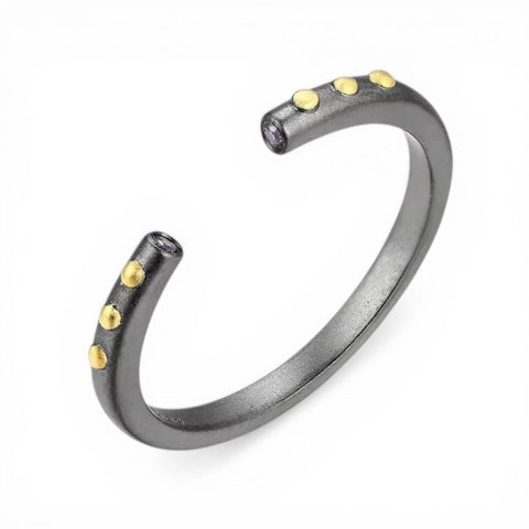 TRIUMPH - HUG sterling silver 18k gold plated zircon ring