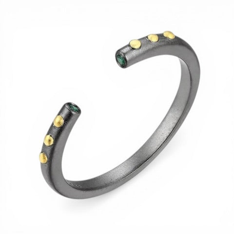 TRIUMPH - HUG sterling silver 18k gold plated zircon ring