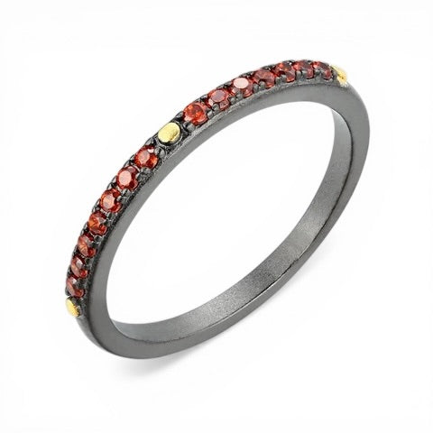 TRIUMPH - KISS sterling silver 18k gold plated zircon ring