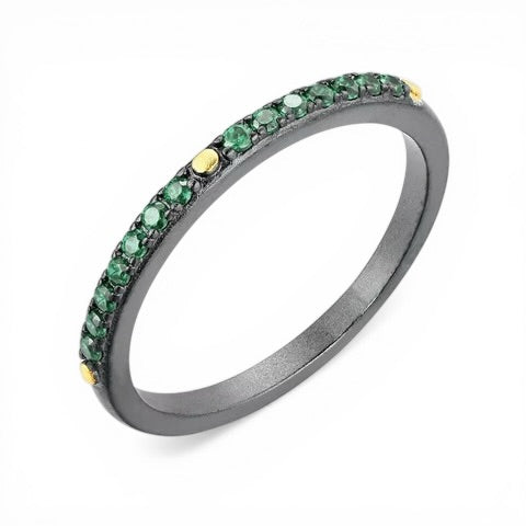 TRIUMPH - KISS sterling silver 18k gold plated zircon ring