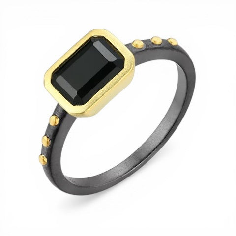 TRIUMPH - ME sterling silver 18k gold plated zircon ring