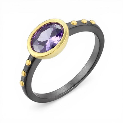 TRIUMPH - HER sterling silver 18k gold plated zircon ring