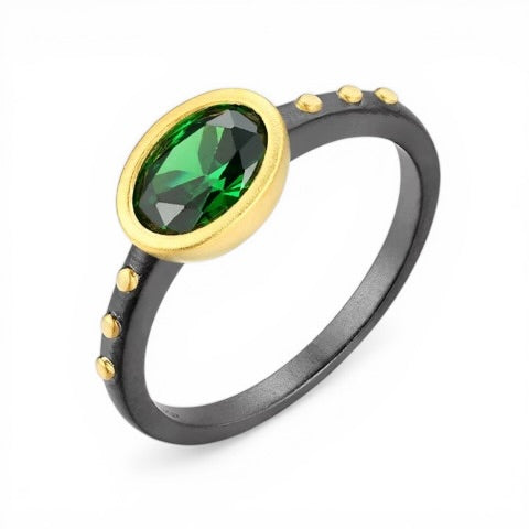 TRIUMPH - HER sterling silver 18k gold plated zircon ring