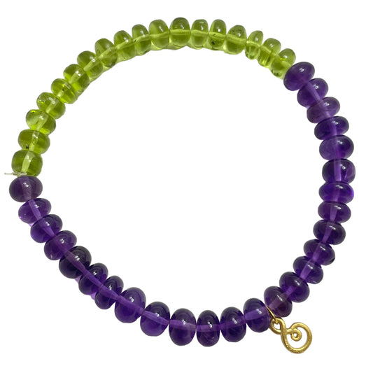 22k gold amethyst peridot bracelet