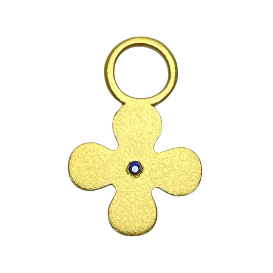 22k gold sapphire flower charm