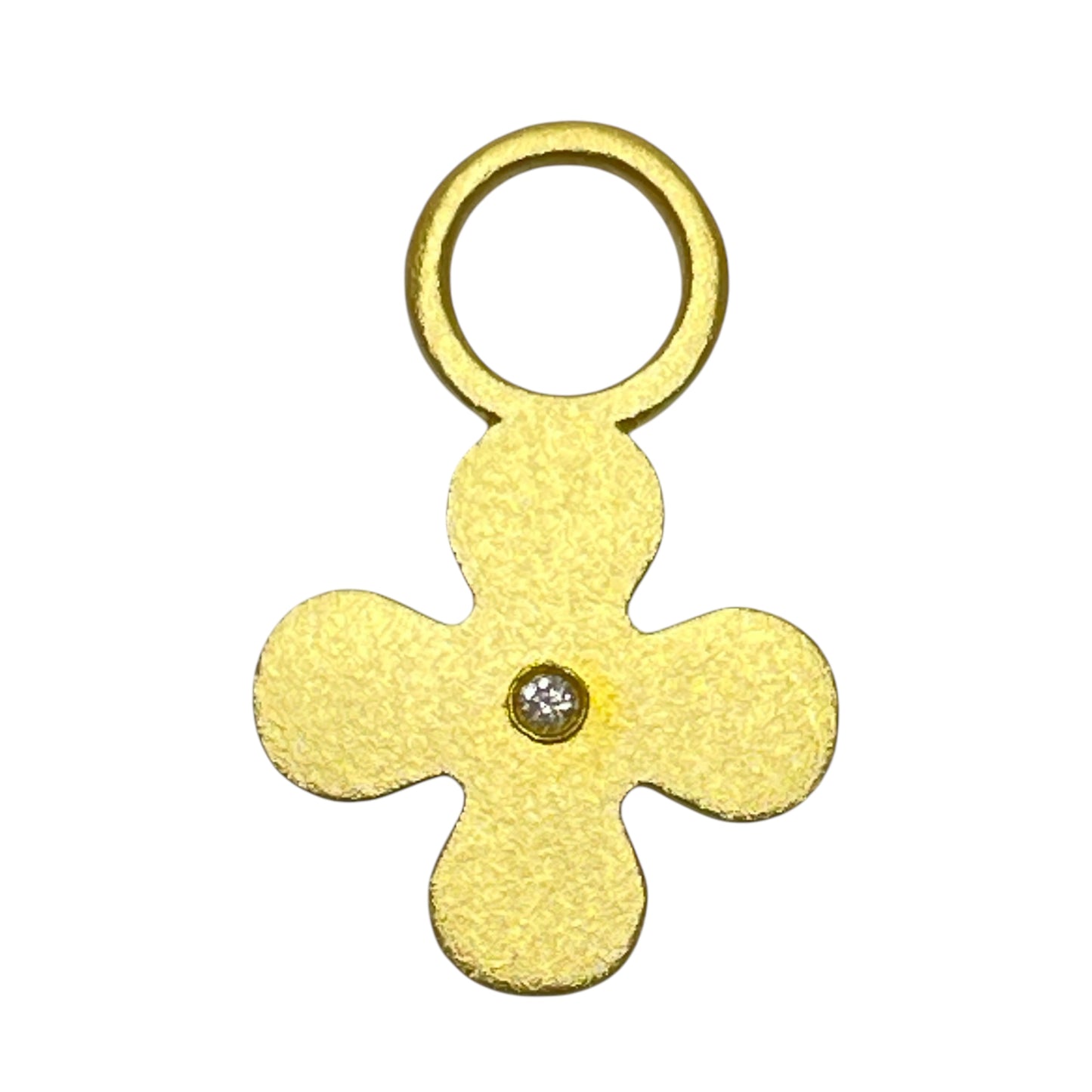 22k gold diamond flower charm