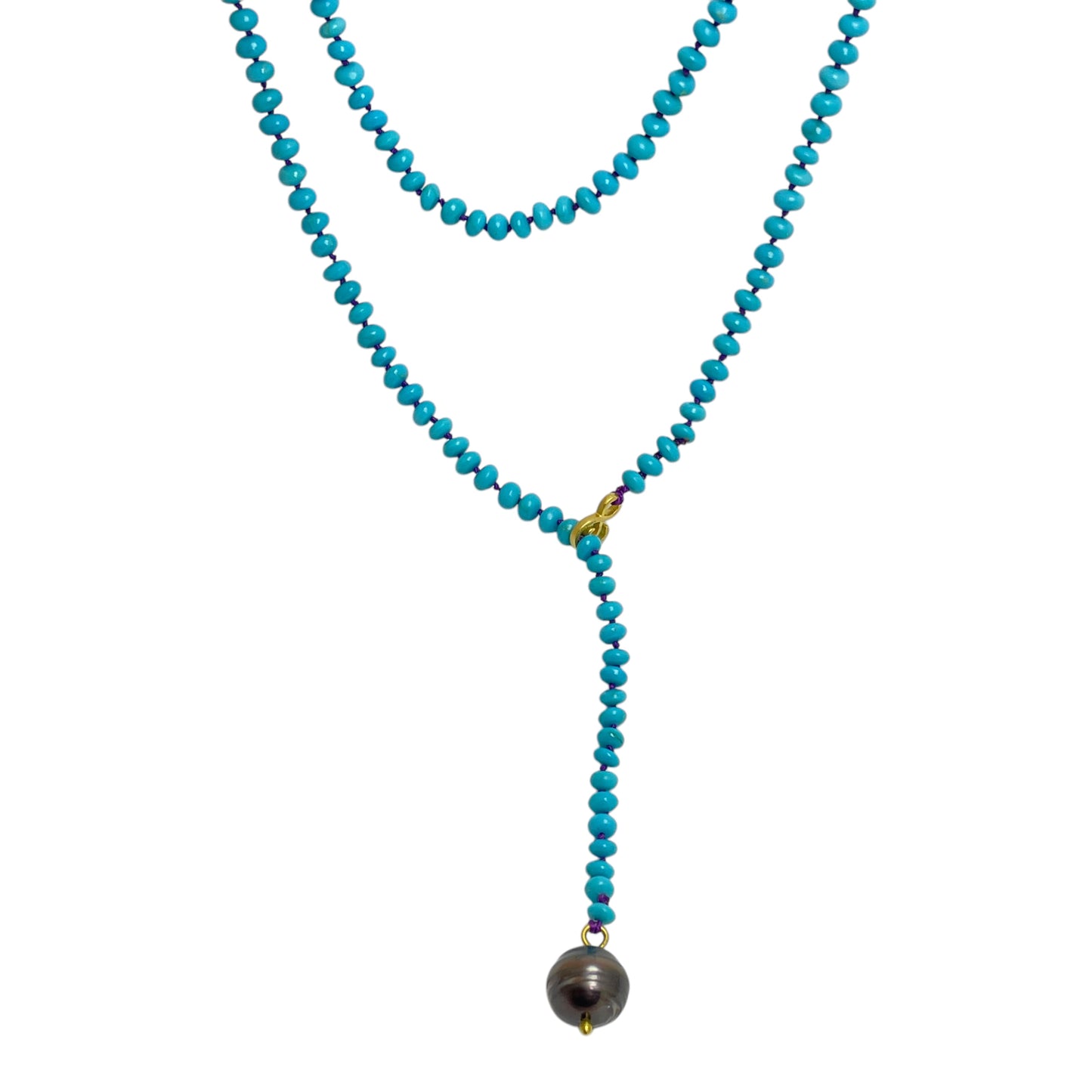 22k gold turquoise pearl necklace