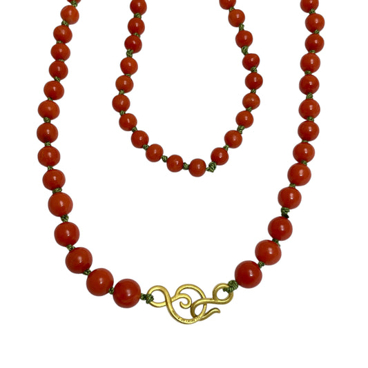 22k gold coral beaded necklace