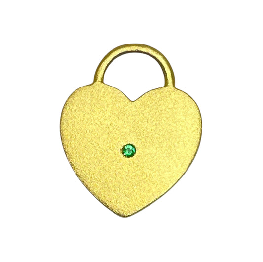 22k gold emerald heart charm