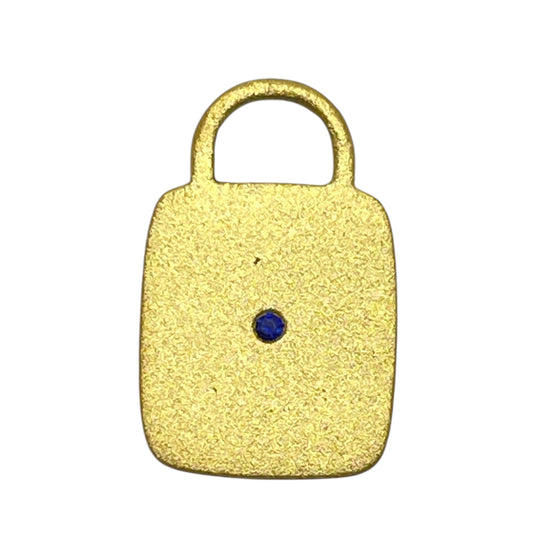 22k gold sapphire square charm