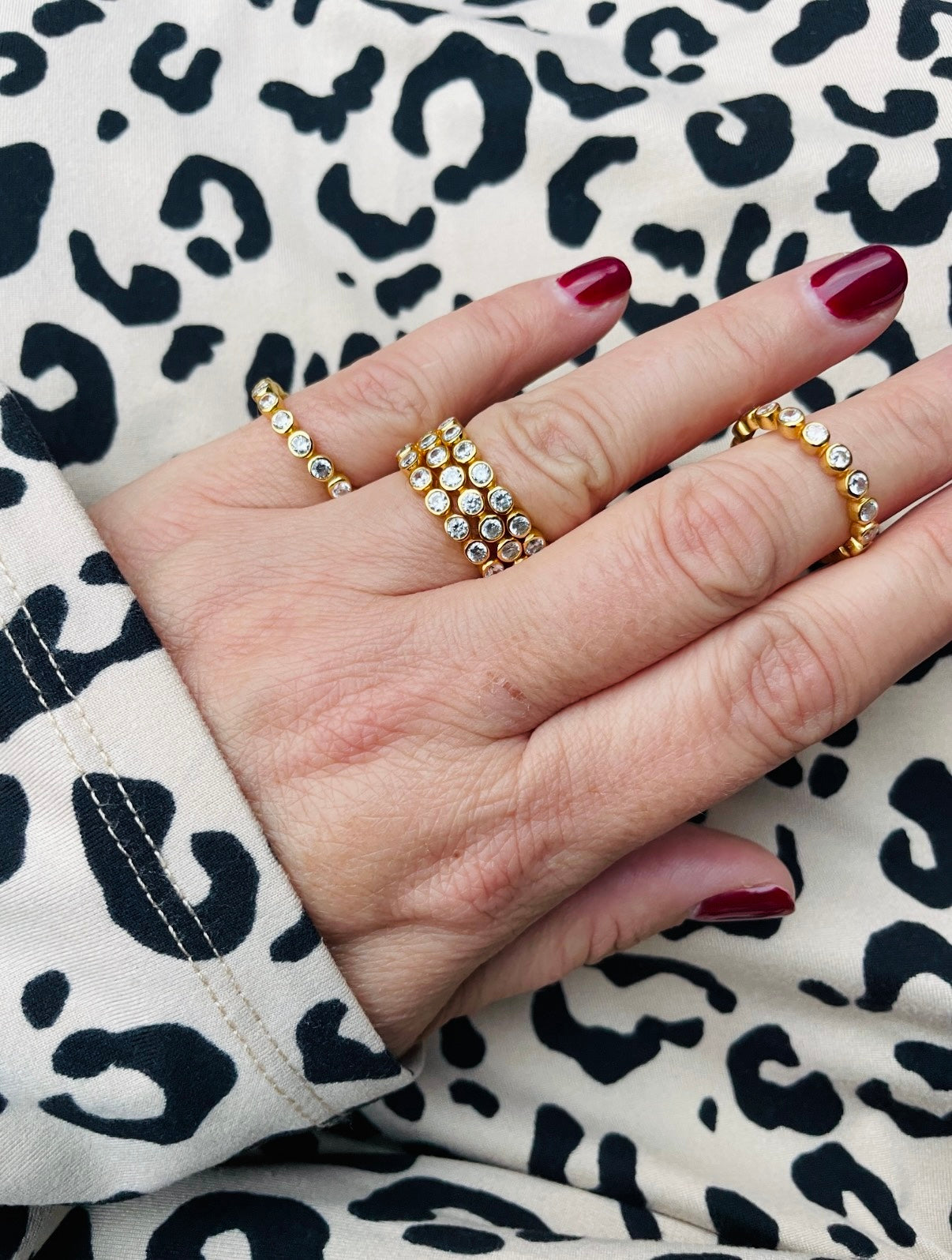 18k gold plated sterling silver cz eternity ring