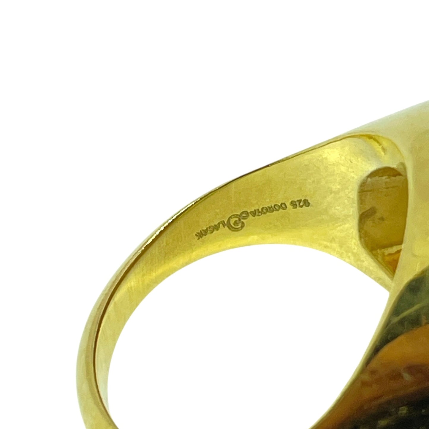 Ancient coin ring 18k gold plated sterling silver diamonds