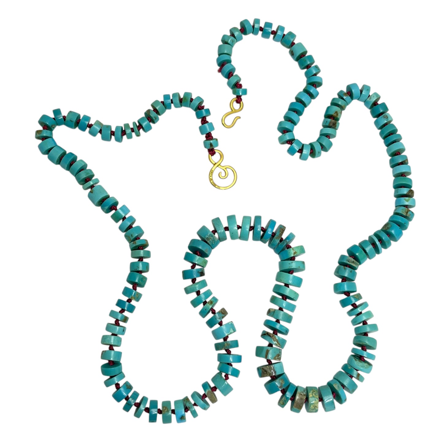 22k gold turquoise beaded necklace