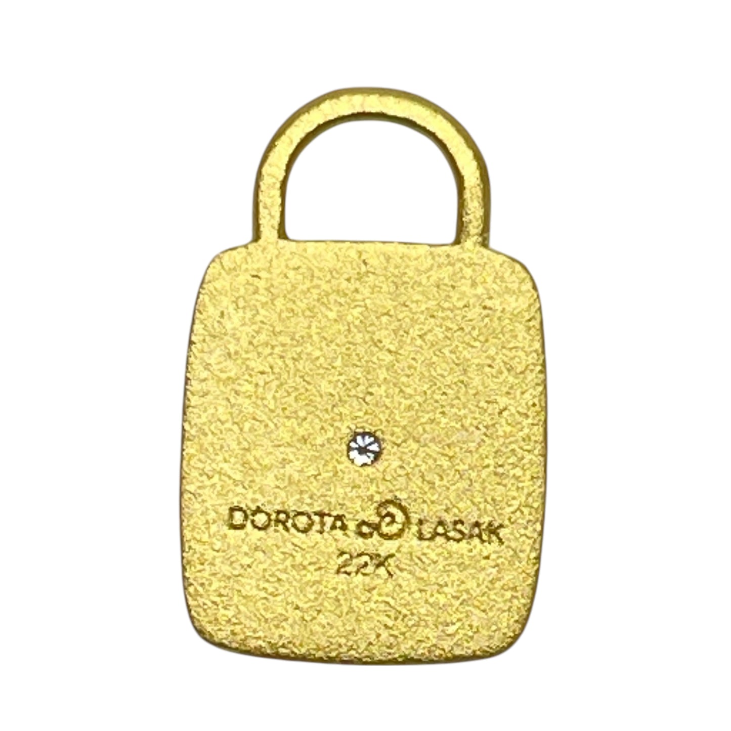 22k gold diamond square charm