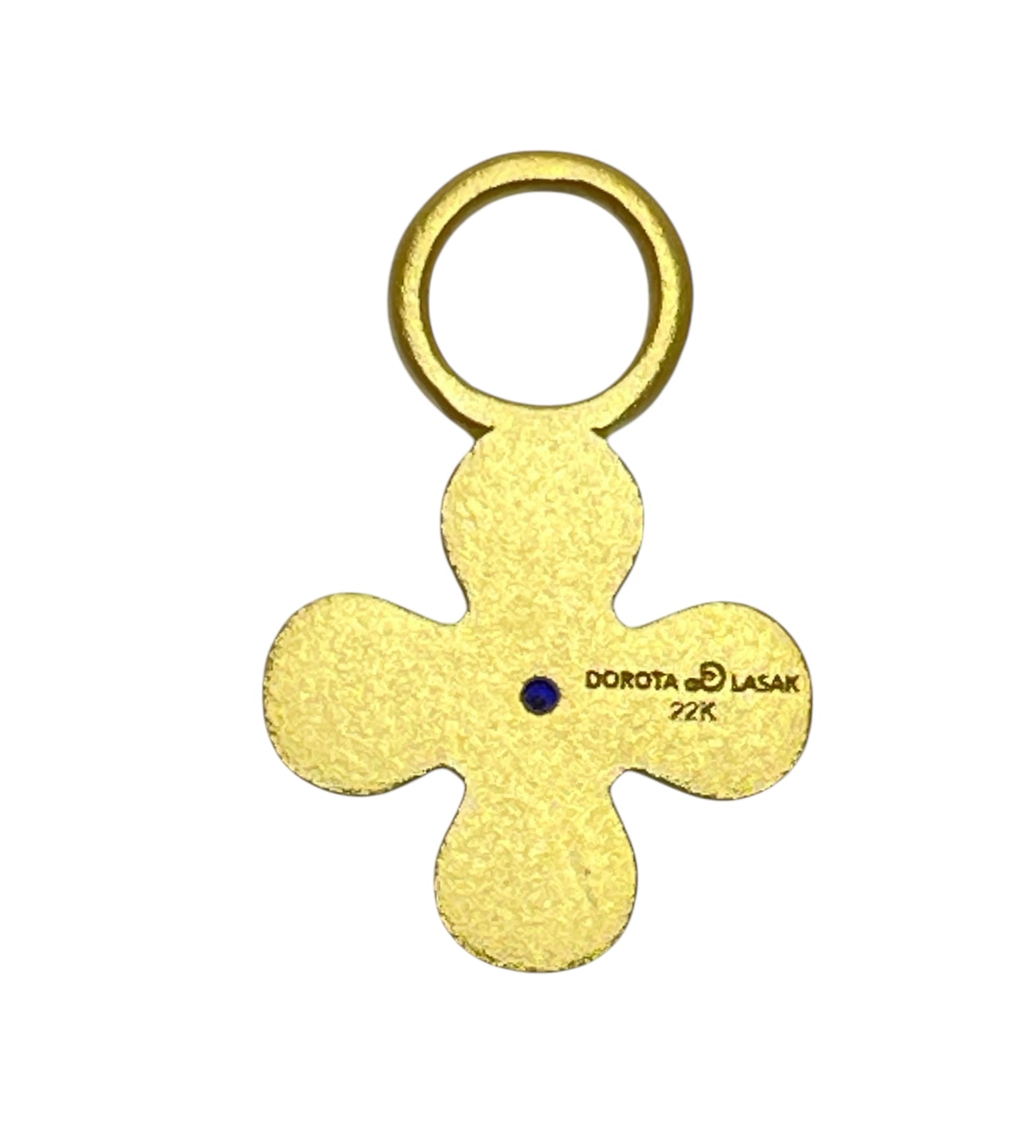 22k gold sapphire flower charm