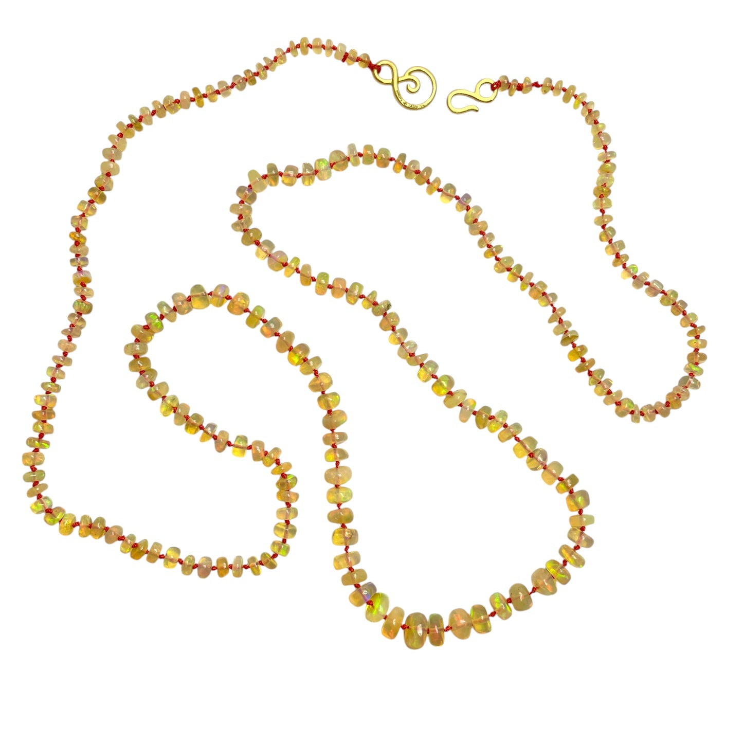 22k gold opal beaded necklace