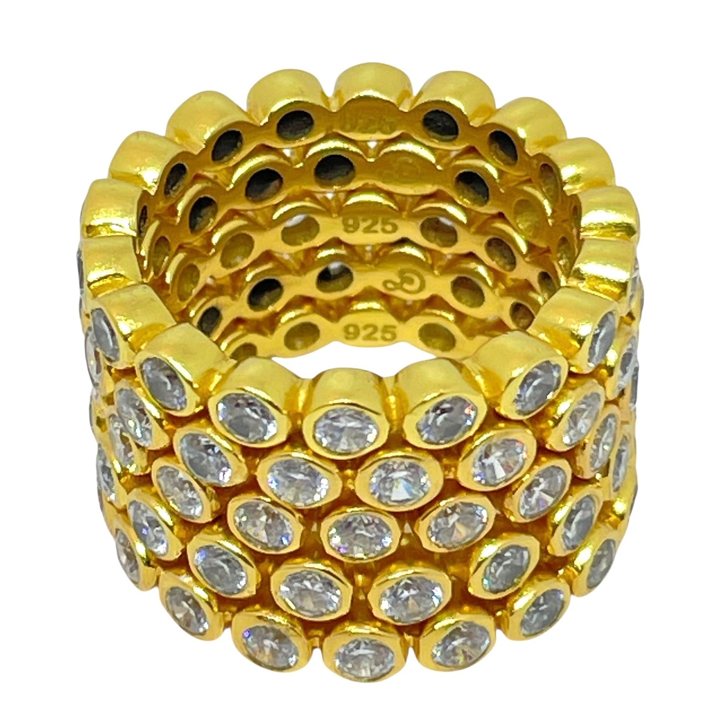 18k gold plated sterling silver cz eternity ring