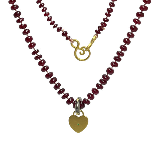 22k gold ruby beaded necklace