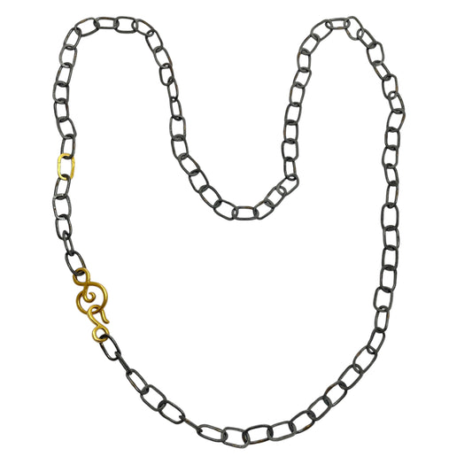 22K gold sterling silver chain necklace