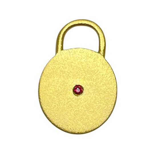 22k gold ruby round charm