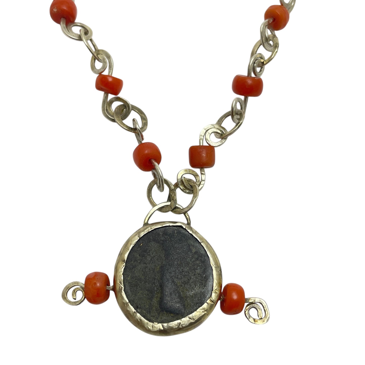 Sterling coral necklace