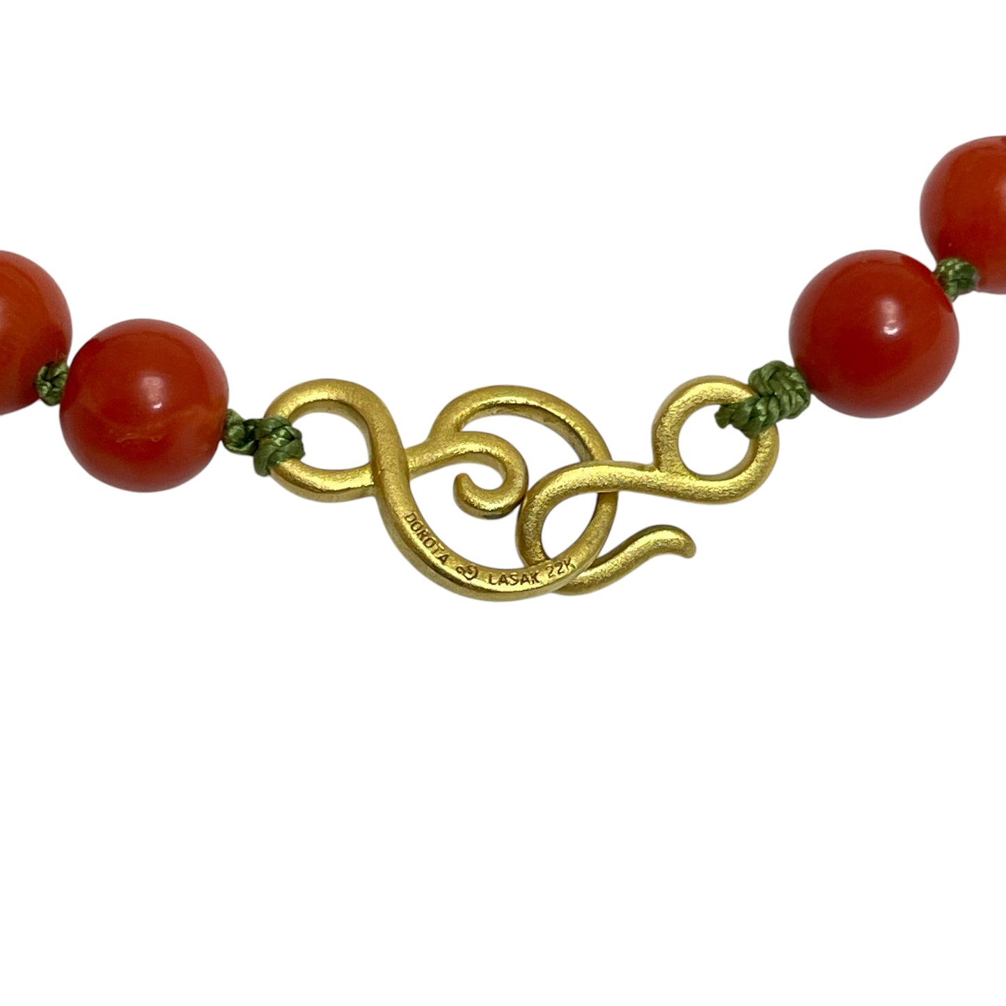 22k gold coral beaded necklace