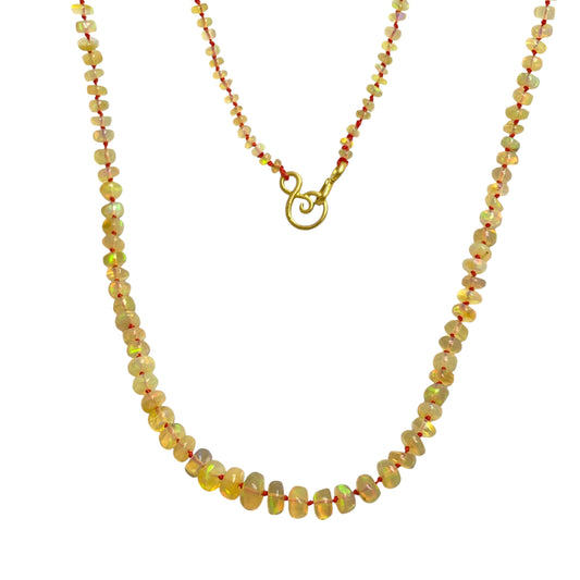 22k gold opal beaded necklace