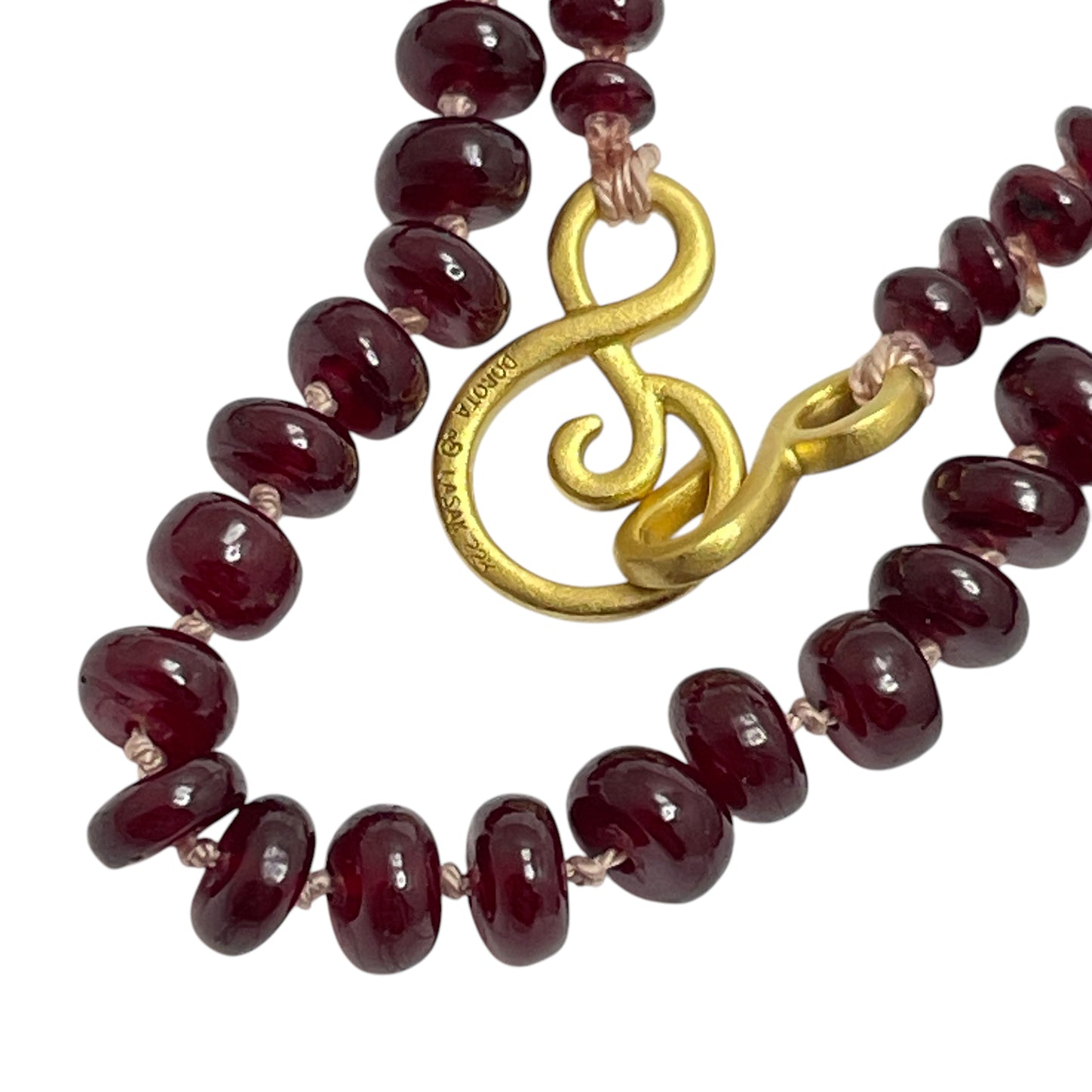 22k gold ruby beaded necklace