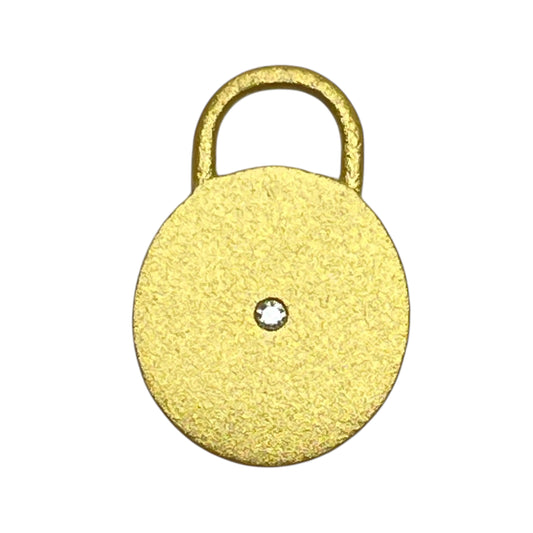 22k gold diamond round charm