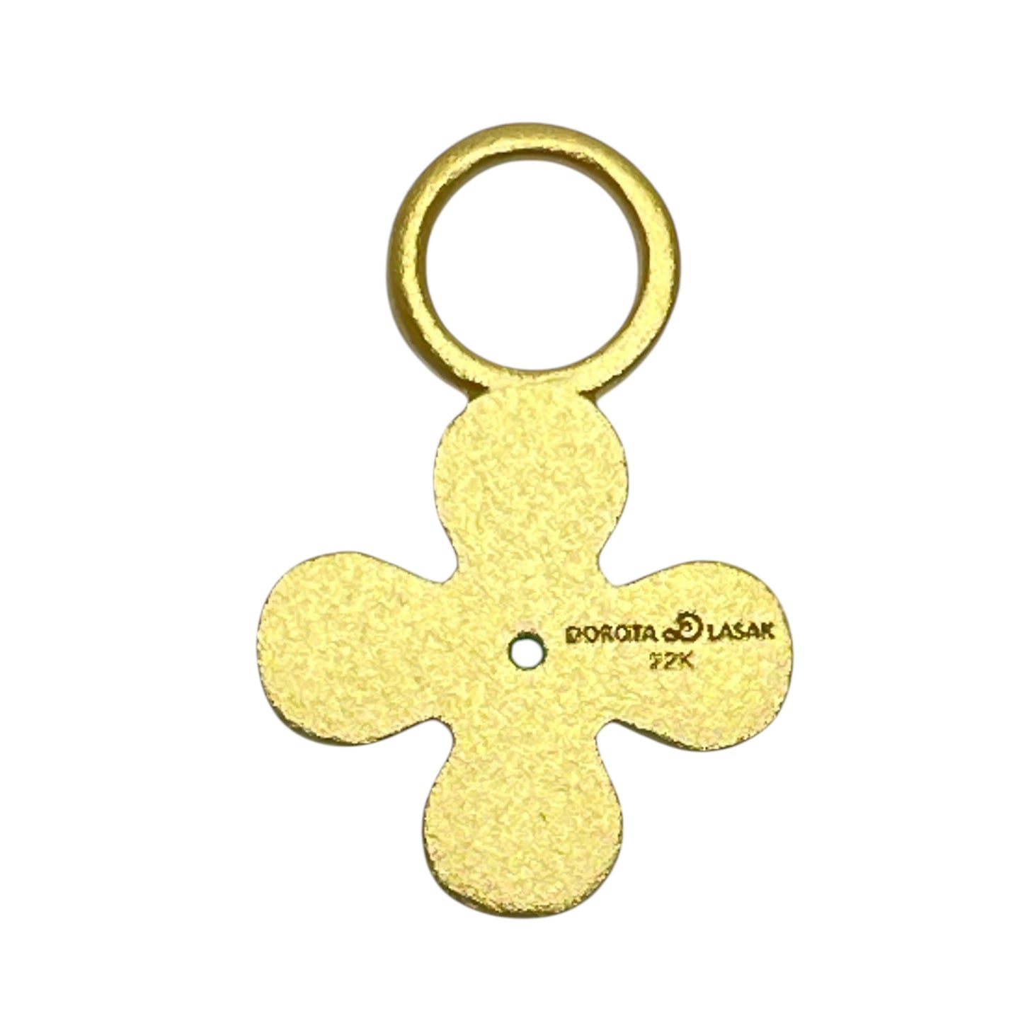 22k gold emerald flower charm