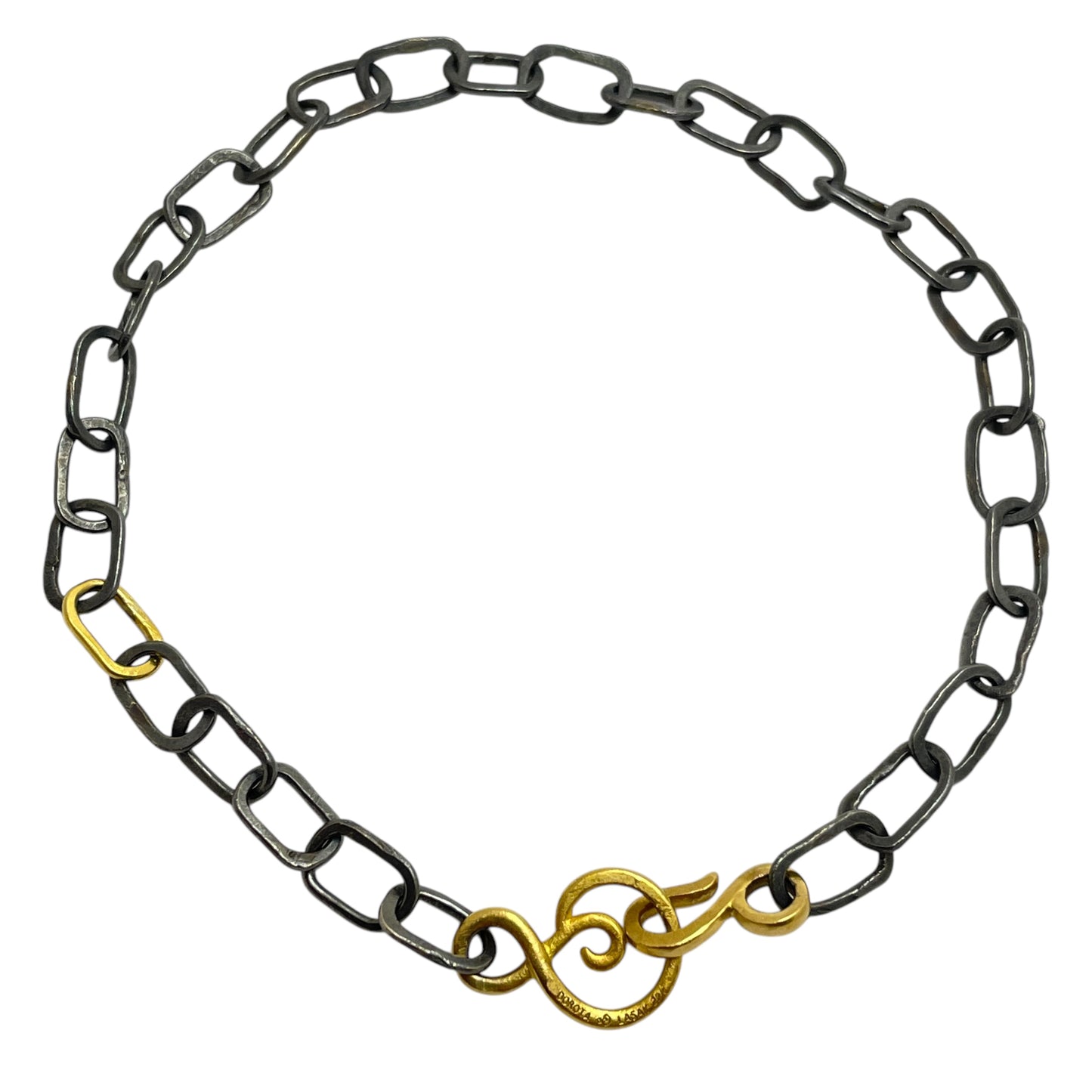 22K gold sterling silver chain bracelet