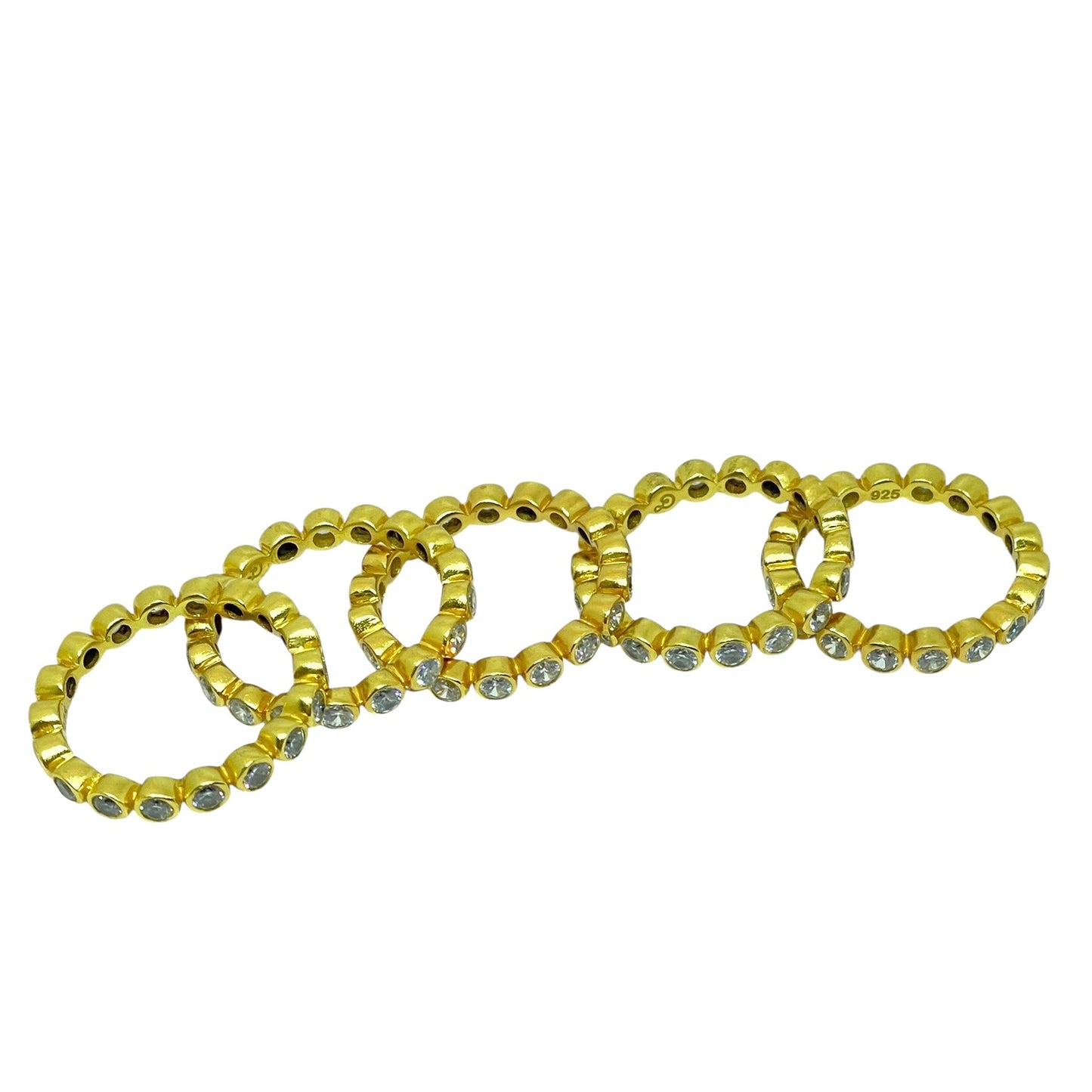 18k gold plated sterling silver cz eternity ring