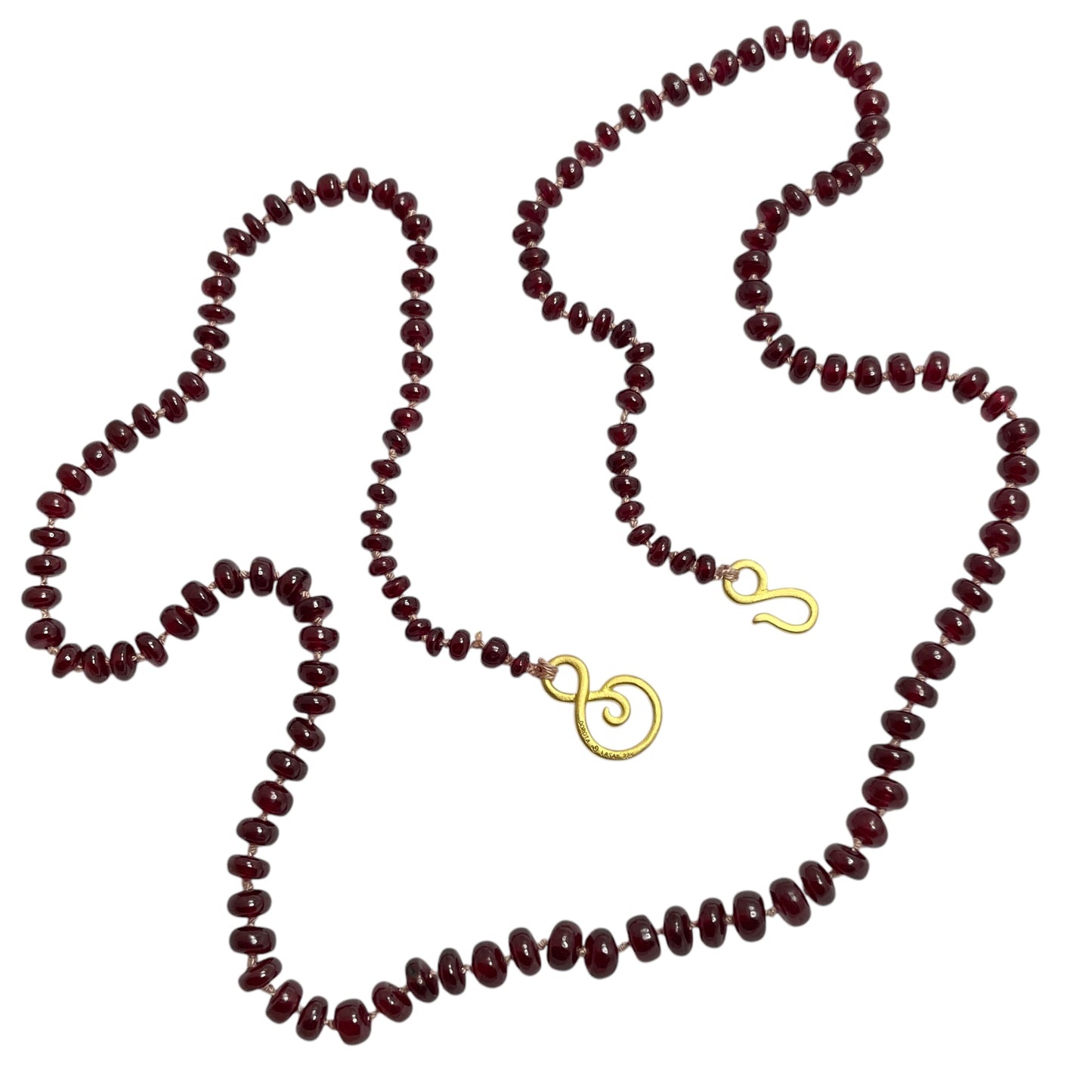 22k gold ruby beaded necklace