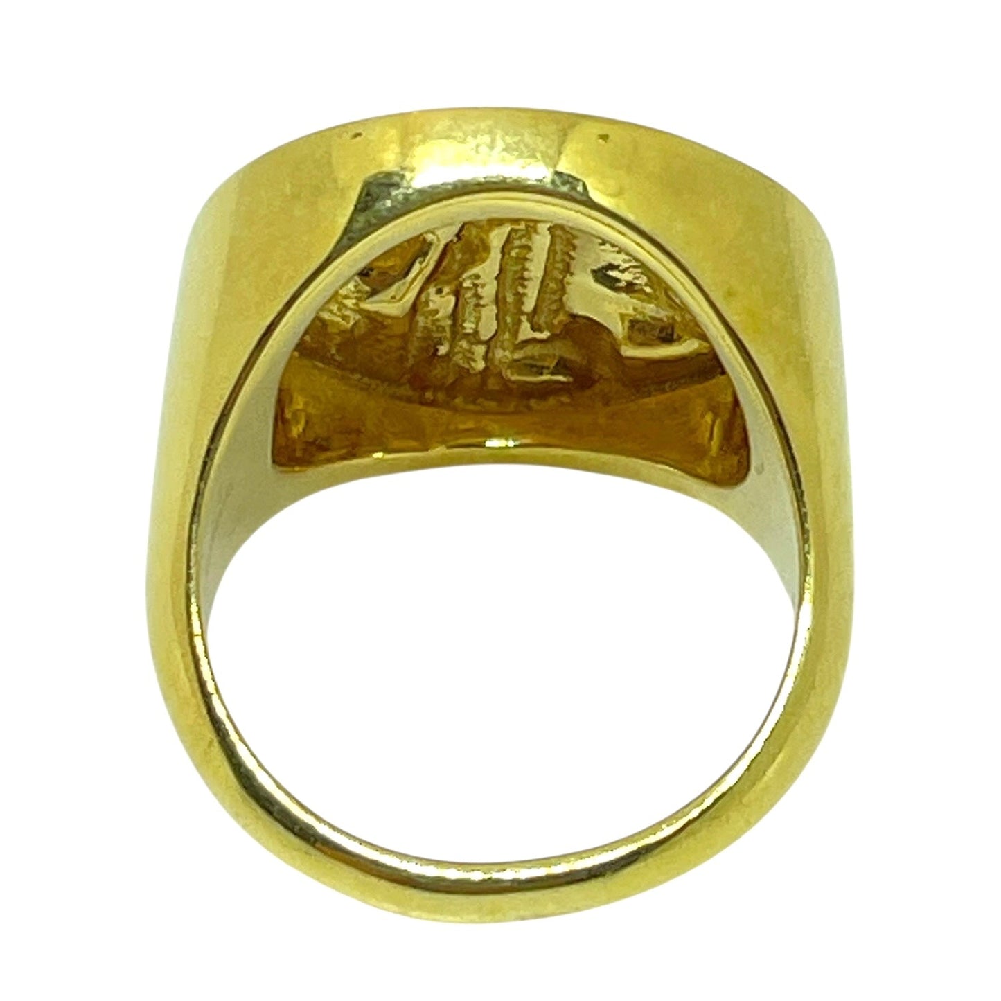 Ancient coin ring 18k gold plated sterling silver