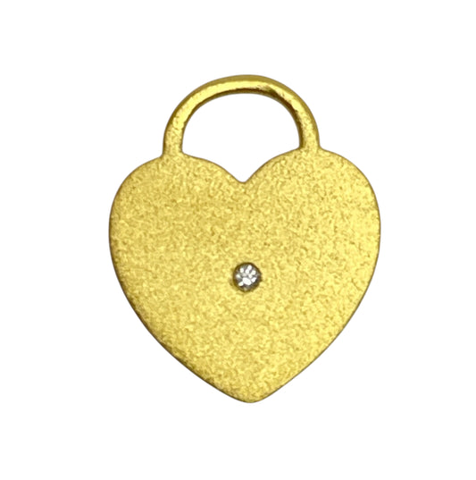 22k gold diamond heart charm