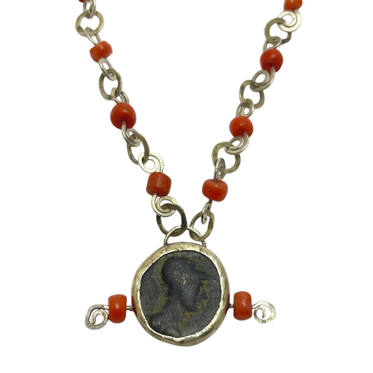 Sterling coral necklace