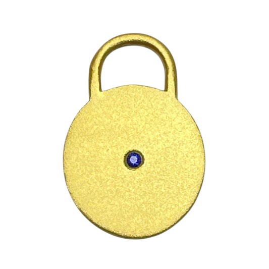 22k gold sapphire round charm