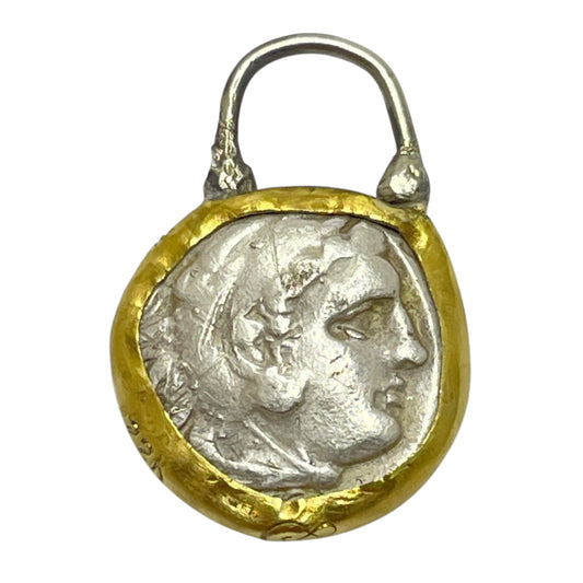 22k ancient Greek coin charm