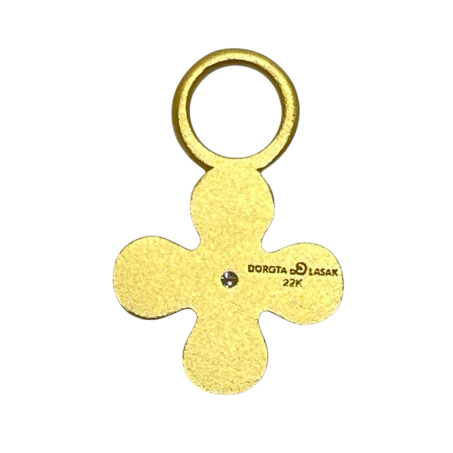 22k gold diamond flower charm