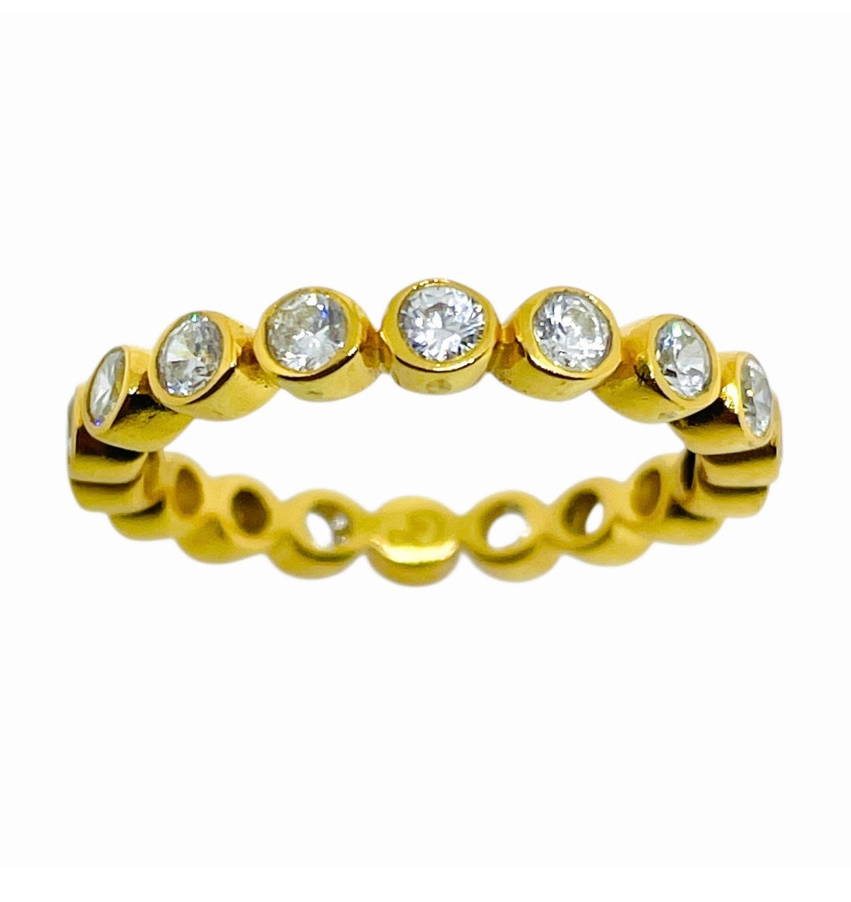 18k gold plated sterling silver cz eternity ring