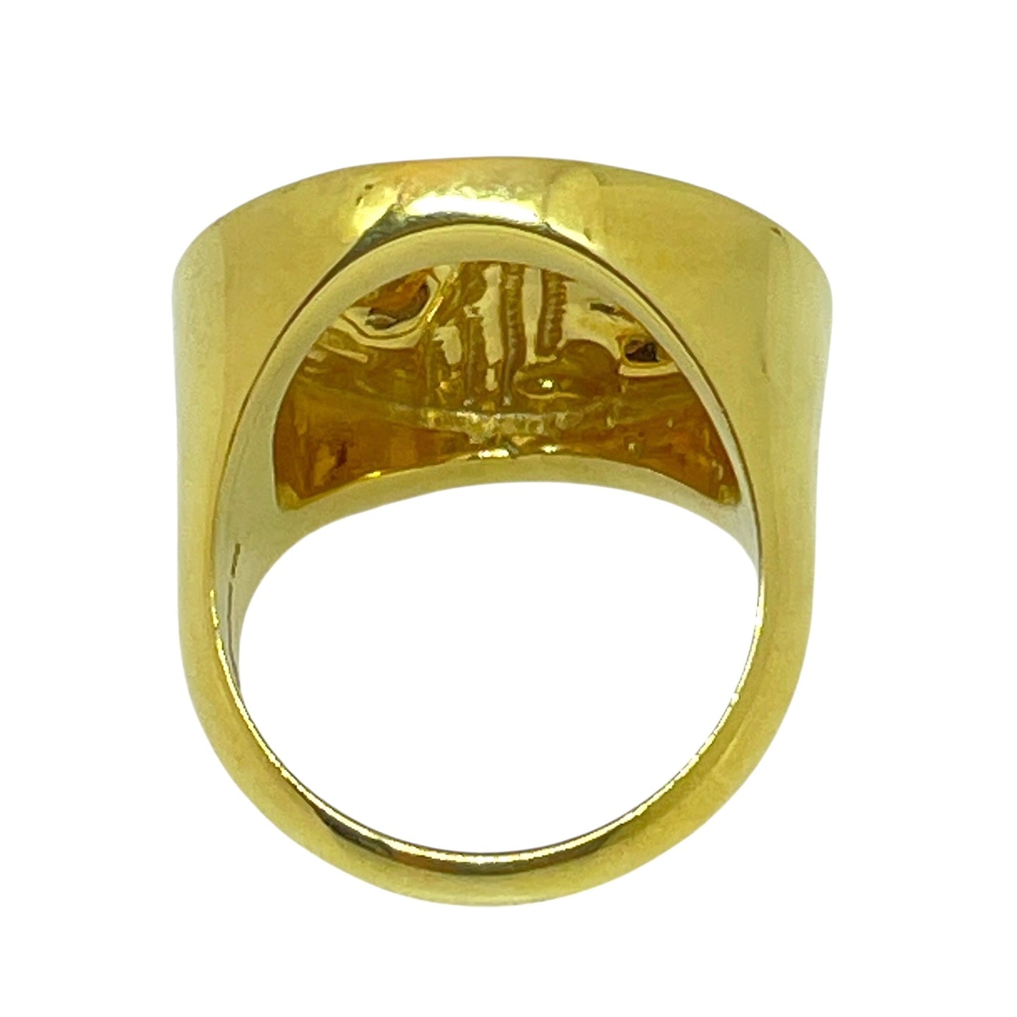 Ancient coin ring 18k gold plated sterling silver emeralds